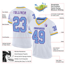 Charger l&#39;image dans la galerie, Custom White Light Blue Purple-Gold Mesh Authentic Throwback Football Jersey
