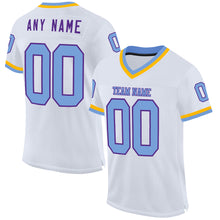 Charger l&#39;image dans la galerie, Custom White Light Blue Purple-Gold Mesh Authentic Throwback Football Jersey
