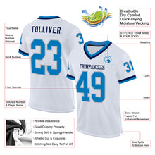 Charger l&#39;image dans la galerie, Custom White Blue Gray-Navy Mesh Authentic Throwback Football Jersey
