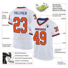 Charger l&#39;image dans la galerie, Custom White Orange-Royal Mesh Authentic Throwback Football Jersey
