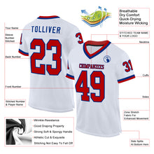 Загрузить изображение в средство просмотра галереи, Custom White Red-Royal Mesh Authentic Throwback Football Jersey
