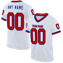 Загрузить изображение в средство просмотра галереи, Custom White Red-Royal Mesh Authentic Throwback Football Jersey
