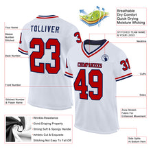 Charger l&#39;image dans la galerie, Custom White Red-Navy Mesh Authentic Throwback Football Jersey
