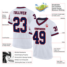 Charger l&#39;image dans la galerie, Custom White Navy-Red Mesh Authentic Throwback Football Jersey
