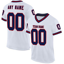 Charger l&#39;image dans la galerie, Custom White Navy-Red Mesh Authentic Throwback Football Jersey
