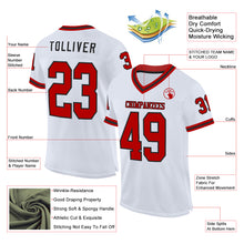 Charger l&#39;image dans la galerie, Custom White Red-Black Mesh Authentic Throwback Football Jersey
