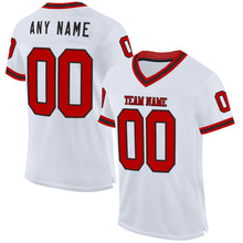 Charger l&#39;image dans la galerie, Custom White Red-Black Mesh Authentic Throwback Football Jersey
