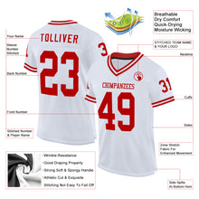 Charger l&#39;image dans la galerie, Custom White Red Mesh Authentic Throwback Football Jersey
