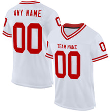 Charger l&#39;image dans la galerie, Custom White Red Mesh Authentic Throwback Football Jersey
