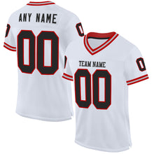 Charger l&#39;image dans la galerie, Custom White Black Red-Gray Mesh Authentic Throwback Football Jersey
