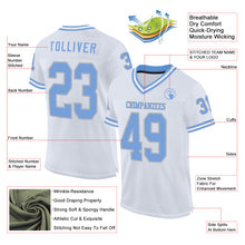 Charger l&#39;image dans la galerie, Custom White Light Blue-Gray Mesh Authentic Throwback Football Jersey
