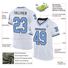 Charger l&#39;image dans la galerie, Custom White Light Blue-Black Mesh Authentic Throwback Football Jersey
