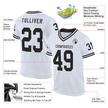 Charger l&#39;image dans la galerie, Custom White Black Mesh Authentic Throwback Football Jersey
