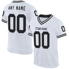 Charger l&#39;image dans la galerie, Custom White Black Mesh Authentic Throwback Football Jersey
