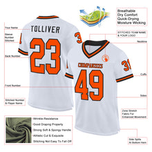 Charger l&#39;image dans la galerie, Custom White Orange-Black Mesh Authentic Throwback Football Jersey
