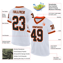 Charger l&#39;image dans la galerie, Custom White Black-Orange Mesh Authentic Throwback Football Jersey
