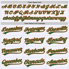 Load image into Gallery viewer, Custom White Kelly Green-Orange Authentic Throwback Baseball Jersey
