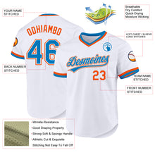 Load image into Gallery viewer, Custom White Blue-Orange Authentic Throwback Baseball Jersey
