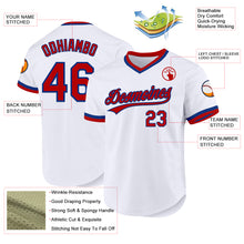 Load image into Gallery viewer, Custom White Red-Royal Authentic Throwback Baseball Jersey
