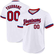 Load image into Gallery viewer, Custom White Red-Royal Authentic Throwback Baseball Jersey
