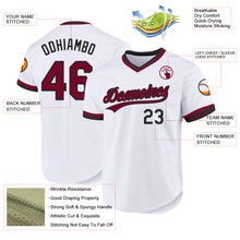 Load image into Gallery viewer, Custom White Maroon-Black Authentic Throwback Baseball Jersey
