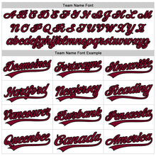 Load image into Gallery viewer, Custom White Maroon-Black Authentic Throwback Baseball Jersey
