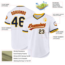 Load image into Gallery viewer, Custom White Navy-Gold Authentic Throwback Baseball Jersey
