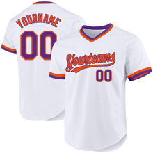 Charger l&#39;image dans la galerie, Custom White Purple-Orange Authentic Throwback Baseball Jersey
