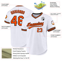 Load image into Gallery viewer, Custom White Orange-Black Authentic Throwback Baseball Jersey
