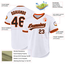 Load image into Gallery viewer, Custom White Black-Orange Authentic Throwback Baseball Jersey
