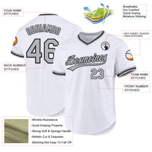 Load image into Gallery viewer, Custom White Gray-Black Authentic Throwback Baseball Jersey
