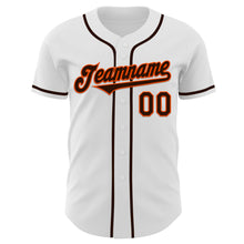 Charger l&#39;image dans la galerie, Custom White Brown-Orange Authentic Baseball Jersey
