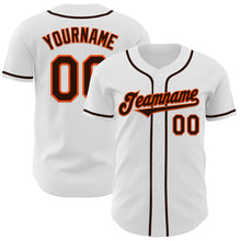 Charger l&#39;image dans la galerie, Custom White Brown-Orange Authentic Baseball Jersey
