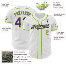 Charger l&#39;image dans la galerie, Custom White Purple-Neon Green Authentic Baseball Jersey
