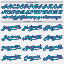 Load image into Gallery viewer, Custom White Teal-Purple Authentic Baseball Jersey
