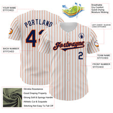 Charger l&#39;image dans la galerie, Custom White Orange Pinstripe Navy Authentic Baseball Jersey
