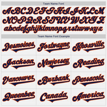 Charger l&#39;image dans la galerie, Custom White Orange Pinstripe Navy Authentic Baseball Jersey
