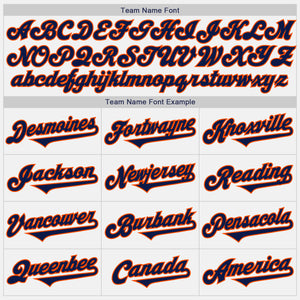 Custom White Orange Pinstripe Navy Authentic Baseball Jersey