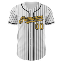 Charger l&#39;image dans la galerie, Custom White Black Pinstripe Old Gold Authentic Baseball Jersey
