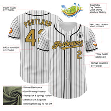 Charger l&#39;image dans la galerie, Custom White Black Pinstripe Old Gold Authentic Baseball Jersey
