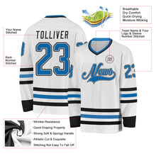 Charger l&#39;image dans la galerie, Custom White Blue Gray-Black Hockey Jersey
