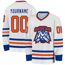 Charger l&#39;image dans la galerie, Custom White Orange-Royal Hockey Jersey
