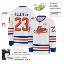 Charger l&#39;image dans la galerie, Custom White Orange-Royal Hockey Jersey
