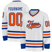 Charger l&#39;image dans la galerie, Custom White Orange-Royal Hockey Jersey
