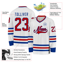 Load image into Gallery viewer, Custom White Red-Royal Hockey Jersey
