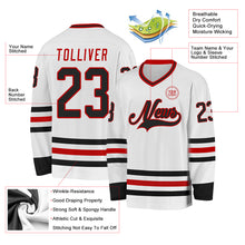 Charger l&#39;image dans la galerie, Custom White Black-Red Hockey Jersey
