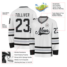 Charger l&#39;image dans la galerie, Custom White Black-Gray Hockey Jersey
