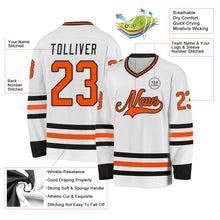 Charger l&#39;image dans la galerie, Custom White Orange-Black Hockey Jersey
