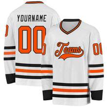 Charger l&#39;image dans la galerie, Custom White Orange-Black Hockey Jersey
