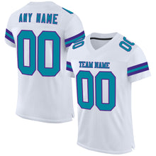 Charger l&#39;image dans la galerie, Custom White Teal-Purple Mesh Authentic Football Jersey
